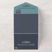 Moderne, einfache Hochzeit in Blaublau Aquamarin All In One Einladung (Außenbereich)