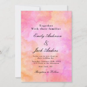 Moderne, einfache Hochzeit in Rosa und Orange Save The Date