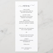 Moderne, einfache Hochzeit Menükarte (Vorderseite)