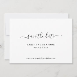 Moderne Einfache Hochzeit ohne Foto Minimalistisch Save The Date