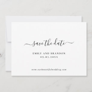 Moderne Einfache Hochzeit ohne Foto Minimalistisch Save The Date