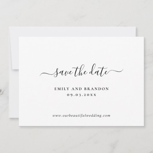 Moderne Einfache Hochzeit ohne Foto Minimalistisch Save The Date (Vorderseite)