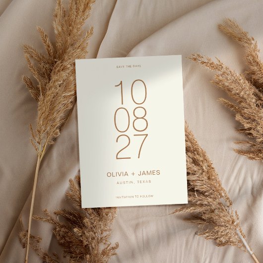 Moderne, einfache Hochzeit ohne Foto Save The Date