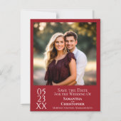 Moderne einfache Hochzeit retten das Date Foto Cri Magneteinladung (Vorderseite)