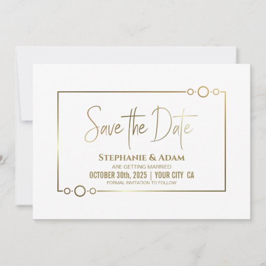 Moderne einfache Hochzeit retten das Datum Save The Date (Vorderseite)