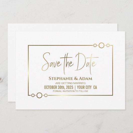 Moderne einfache Hochzeit retten das Datum Save The Date (Vorne/Hinten)