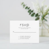 Moderne einfache Hochzeit RSVP Einladungspostkarte (Stehend Vorderseite)