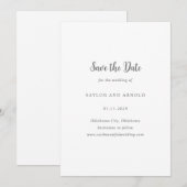 Moderne einfache Hochzeit Save The Date (Vorne/Hinten)