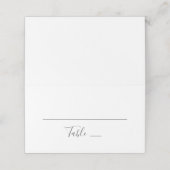 Moderne, einfache Hochzeit. Schwarzweißtypografie Platzkarte (Außenseite Aufgefaltet)