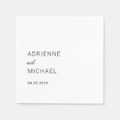 Moderne einfache Hochzeit Serviette (Vorderseite)