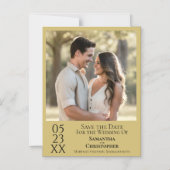 Moderne, einfache Hochzeit speichern das Date Foto Magneteinladung (Vorderseite)