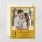 Moderne einfache Hochzeit speichern das Date Foto Magneteinladung (Vorderseite)