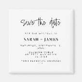 Moderne, einfache Hochzeit speichern Sie die Datum Magnet (Vorne)
