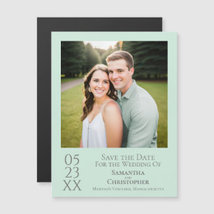 Moderne einfache Hochzeit - Termin merken Foto Min Magneteinladung