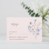 Moderne Einfache Hochzeit von Wildblumen RSVP Karte (Stehend Vorderseite)