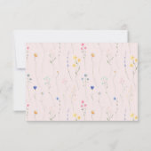 Moderne Einfache Hochzeit von Wildblumen RSVP Karte (Rückseite)