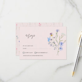 Moderne Einfache Hochzeit von Wildblumen RSVP Karte