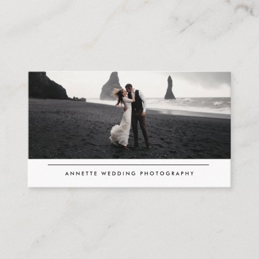 Moderne einfache Hochzeitfotografie-Visitenkarte Visitenkarte (Vorderseite)