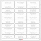 Moderne, einfache Hochzeitgästen-Adresse Aufkleber (Blatt)