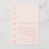 Moderne, einfache Hochzeitsdetails: Begleitkarte (Rückseite)