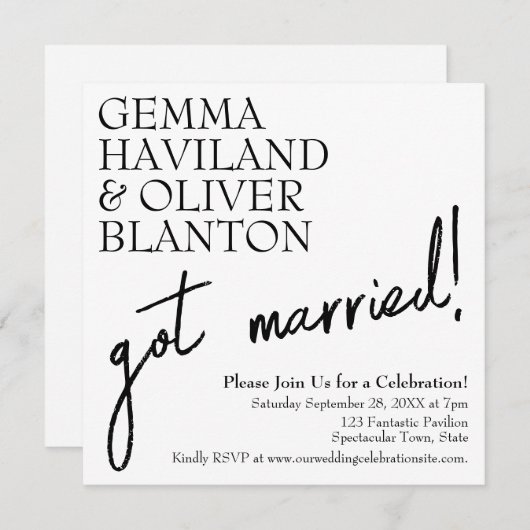 Moderne, einfache Hochzeitsempfehlung Einladung (Vorne/Hinten)