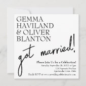 Moderne, einfache Hochzeitsempfehlung Einladung (Vorderseite)