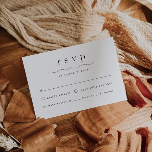 Moderne, einfache Hochzeitskarte für RSVP Begleitkarte