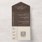 Moderne einfache Hochzeitslandschaft braun All In One Einladung (Innen Boden)