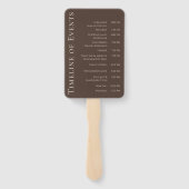 Moderne einfache Hochzeitslandschaft braun Fächer (Rückseite)