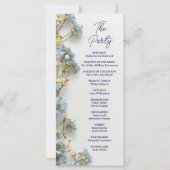 Moderne einfache Hochzeitsprogramm mit Blumen (Rückseite)