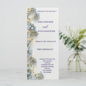 Moderne einfache Hochzeitsprogramm mit Blumen (Stehend Vorderseite)