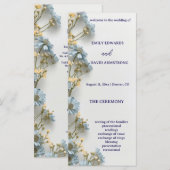 Moderne einfache Hochzeitsprogramm mit Blumen (Vorne/Hinten)