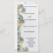 Moderne einfache Hochzeitsprogramm mit Blumen (Vorderseite)