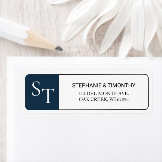 Moderne einfache Hochzeitstil-Rücksendeadresse (Insitu)