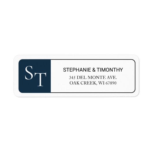 Moderne einfache Hochzeitstil-Rücksendeadresse (Vorne)