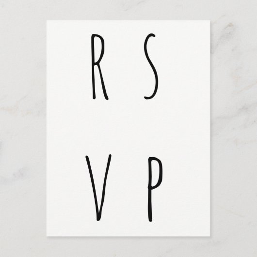 Moderne, einfache Hochzeitstippkarten Einladungspostkarte (Vorderseite)