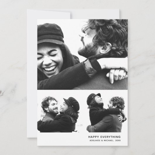 Moderne einfache Holiday Foto Collage Card Feiertagskarte (Vorderseite)