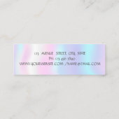 Moderne einfache Holografie, Foil Brush Stroke Mini Visitenkarte (Rückseite)