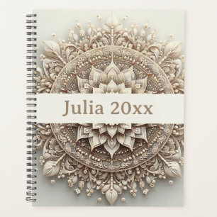 Moderne einfache hübsche süße beige Mandala Planer