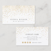 Moderne einfache Imitate Gold Glitzer beruflich Visitenkarte (Vorne/Hinten)