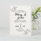 Moderne, einfache Imitate mit kleinem Rand für Hoc Einladung (Stehend Vorderseite)