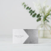 Moderne, einfache Imitate Silberfolie, weißer Arch Visitenkarte (Stehend Vorderseite)