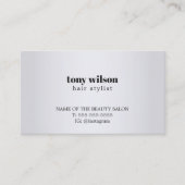 Moderne, einfache Imitats Silver Hair Stylist Erne Terminkarte (Vorderseite)