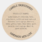 Moderne, einfache Inhaltsstoffe - Etikettenkleber Runder Aufkleber (Vorderseite)