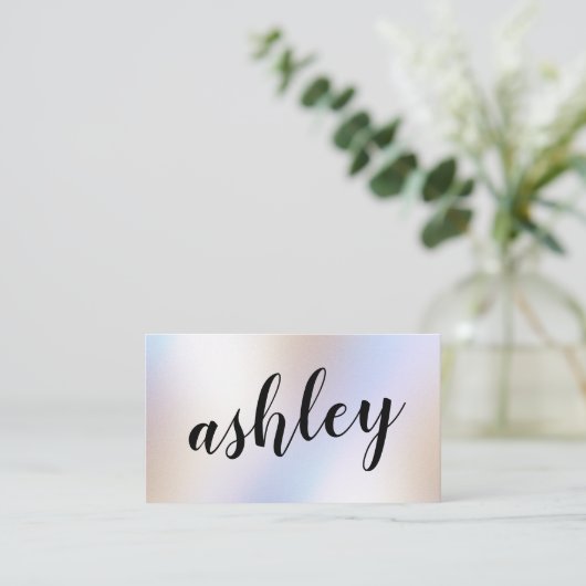 Moderne, einfache, irisierende holografische Brill Visitenkarte (Stehend Vorderseite)