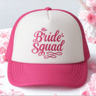 Moderne einfache Junggesellinnen Braut Squad Rosa Truckerkappe