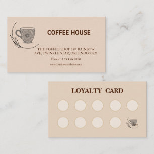 Moderne einfache Kaffee Shop Treuekarte Visitenkarte
