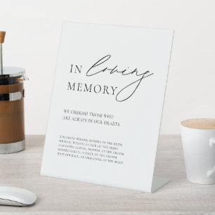 Moderne, einfache Kalligrafie bei der Hochzeit des Sockelschild