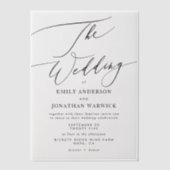 Moderne einfache Kalligrafie-Hochzeit Schwarz Pergament Einladungen (Vorderseite)