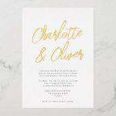 Moderne einfache Kalligrafie Script Wedding REAL Folieneinladung (Vorderseite)